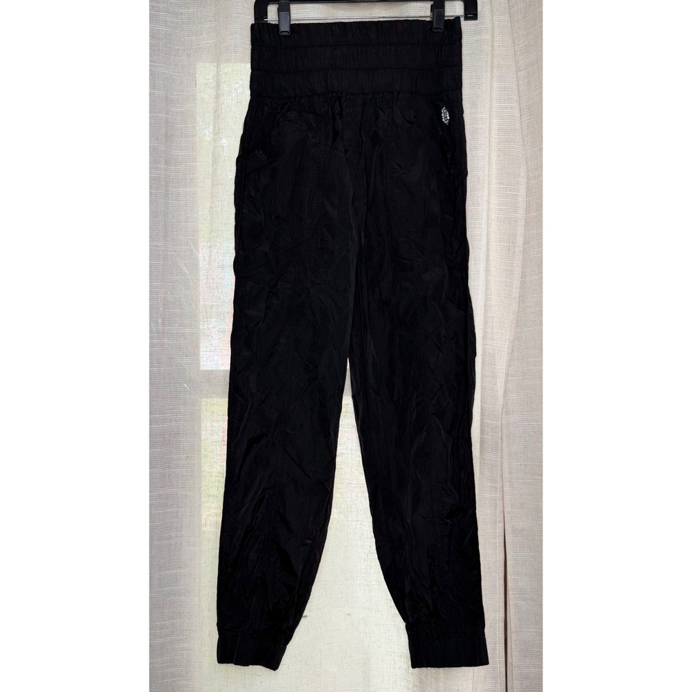 Free People FP Movement Way Home Jogger Smocked High Rise Women's Small S Black - Picture 2 of 10